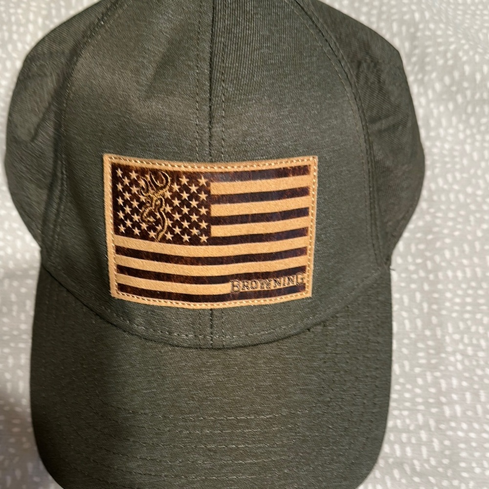 Browning Green Cap with Flag Patch